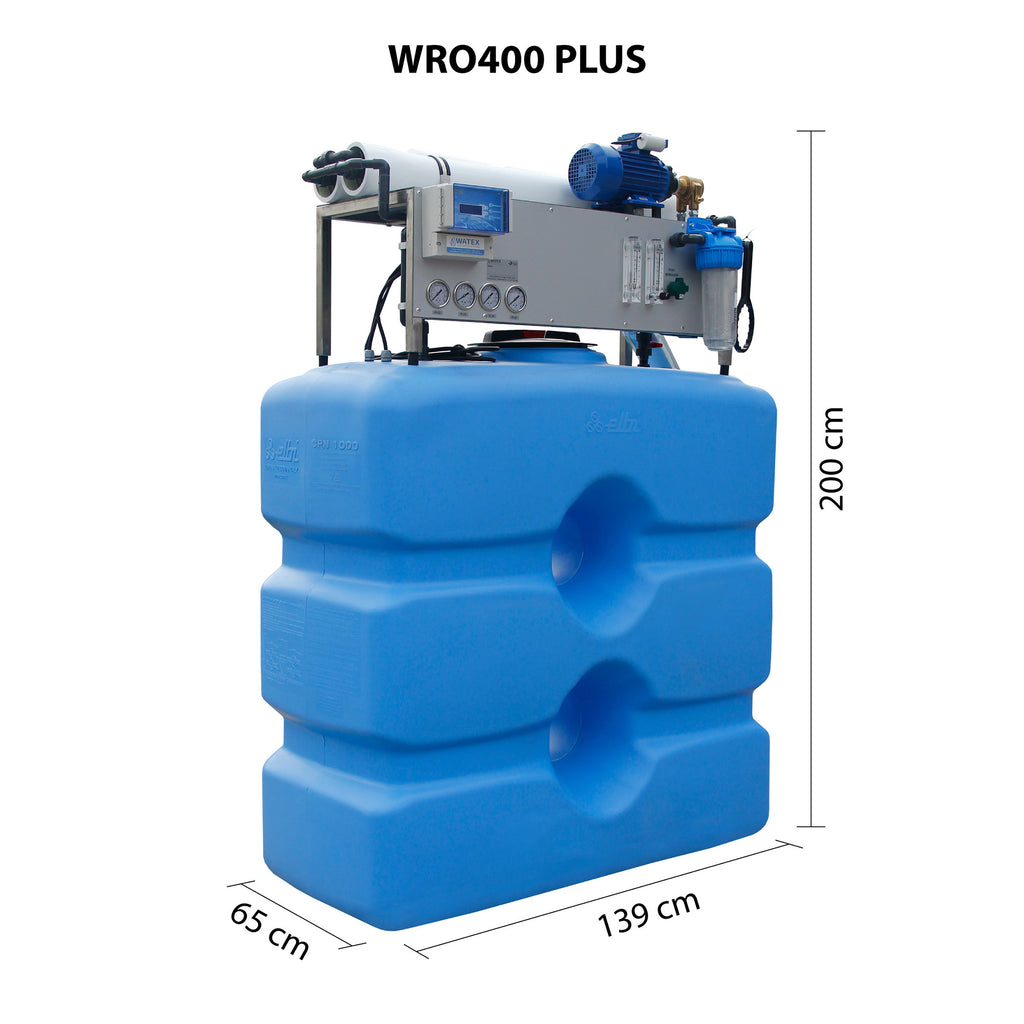 WRO400 PLUS Omvänd osmos - med vattentank (1000 L)