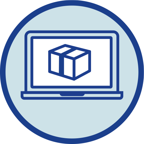 Illustration - Laptop med ett paket