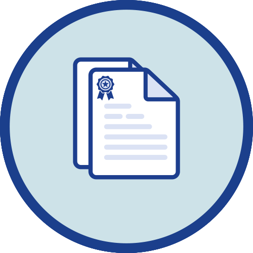 Illustration - Dokument med certifiering