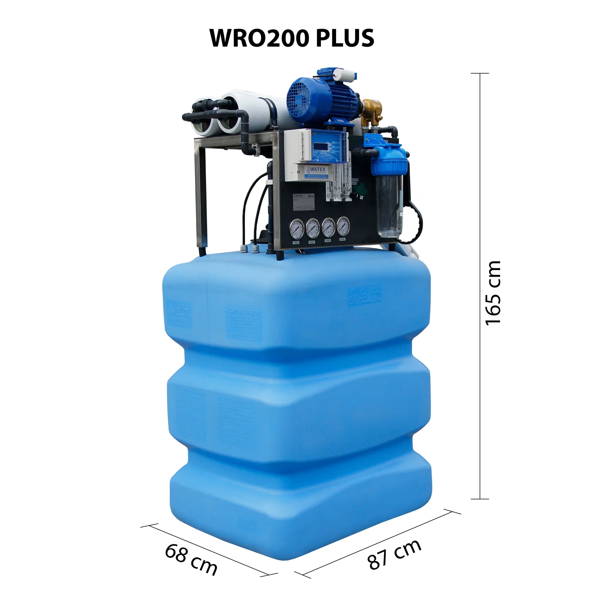 WRO200 PLUS Omvänd osmos - med vattentank (500 L)